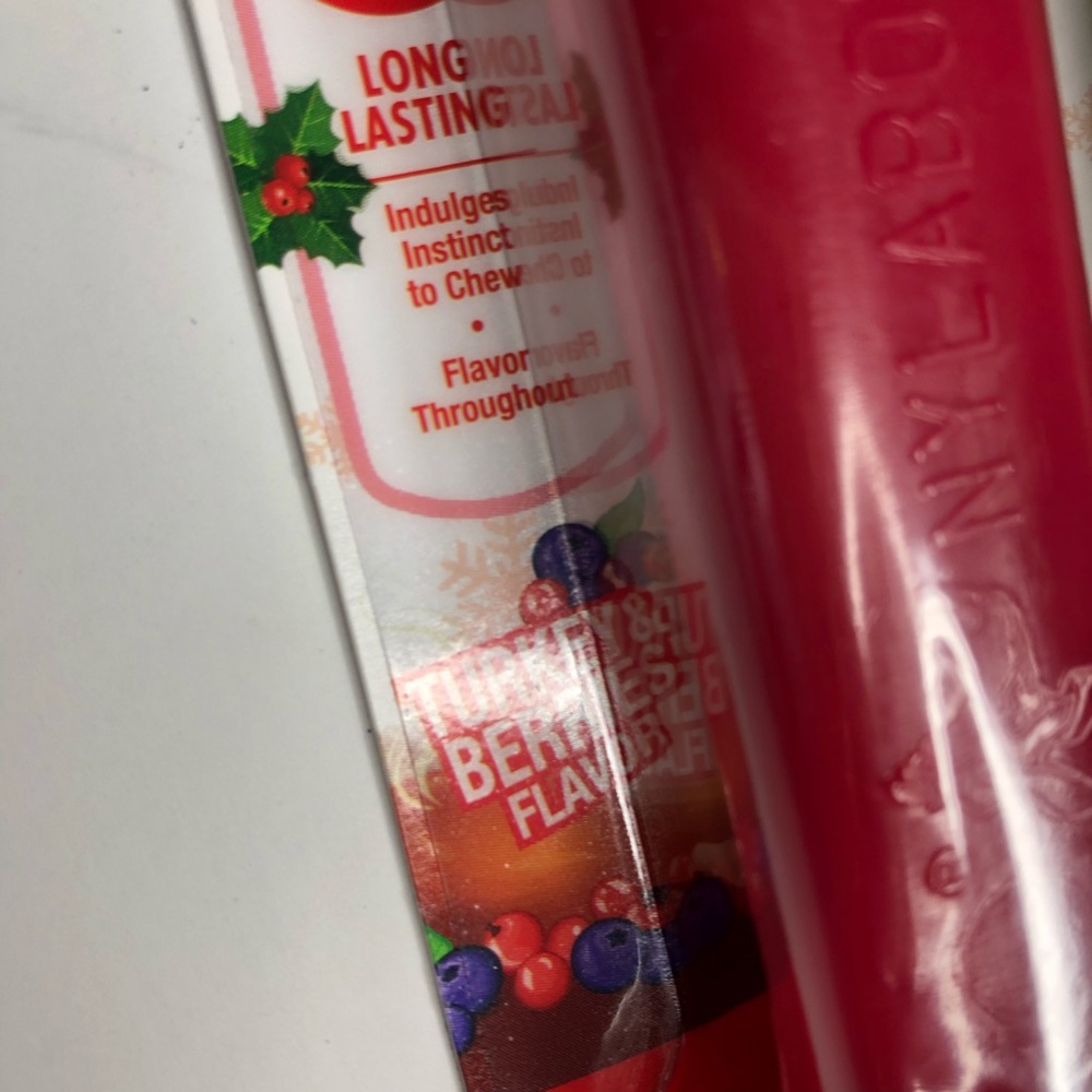 2 Pack Nylabone long lasting chew bones Winter Green, Turkey & Berries Flavor - Picture 5 of 9